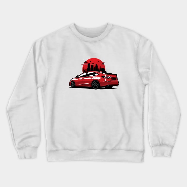 Red Civic SI City Crewneck Sweatshirt by KaroCars